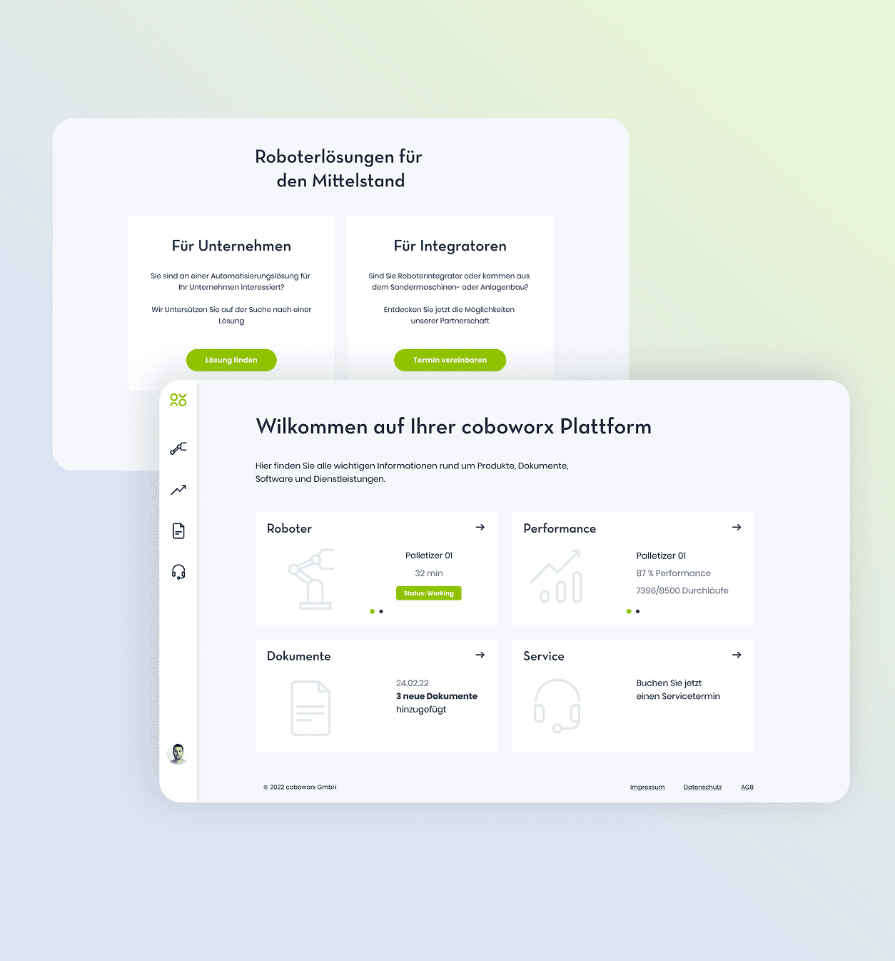 Twei Screen-Ansichten zur